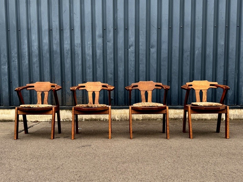 Vintage Brutalism Dining Chairs