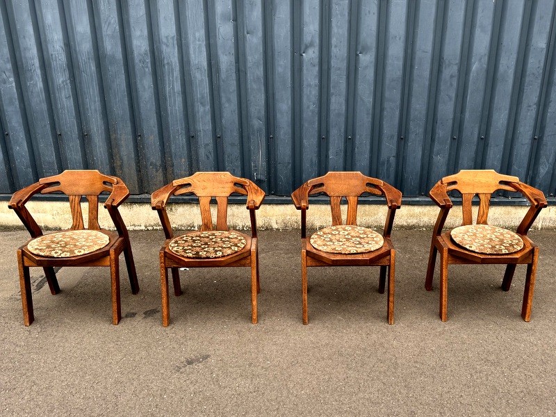 Vintage Brutalism Dining Chairs