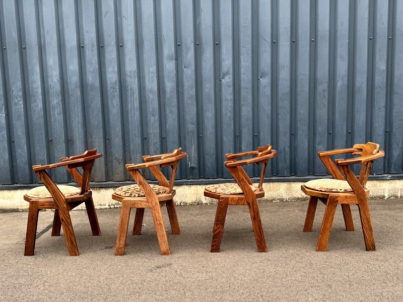 Vintage Brutalism Dining Chairs