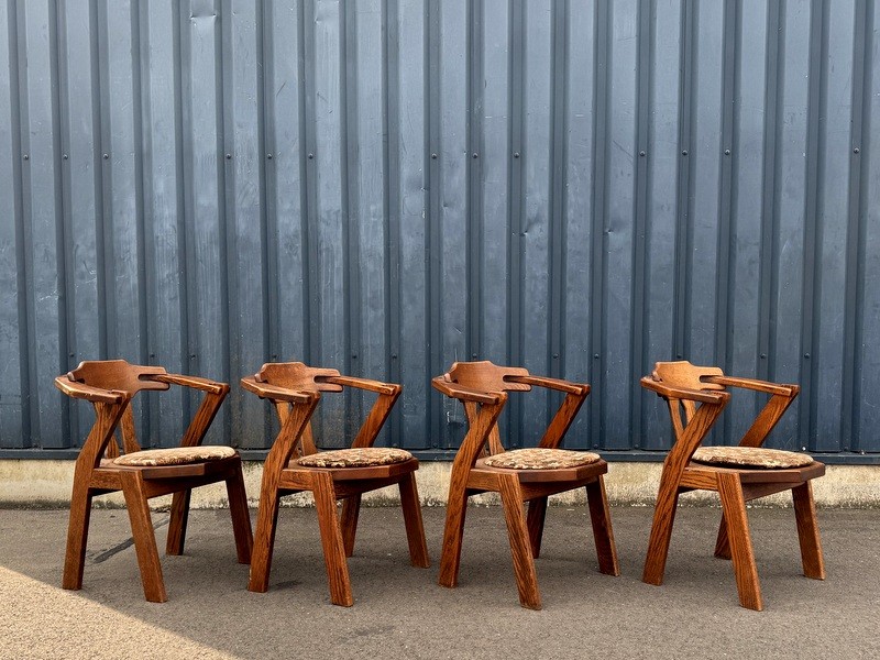 Vintage Brutalism Dining Chairs