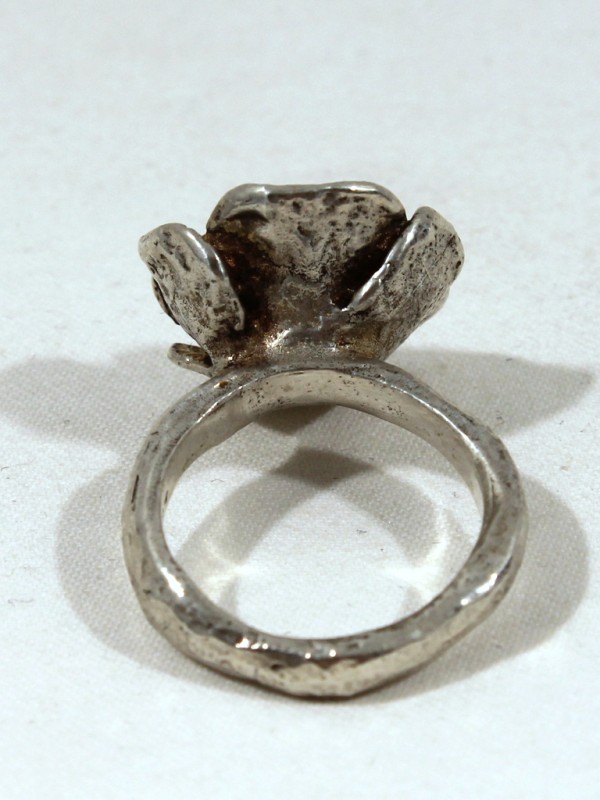 925 Zilveren Ring met Bloem