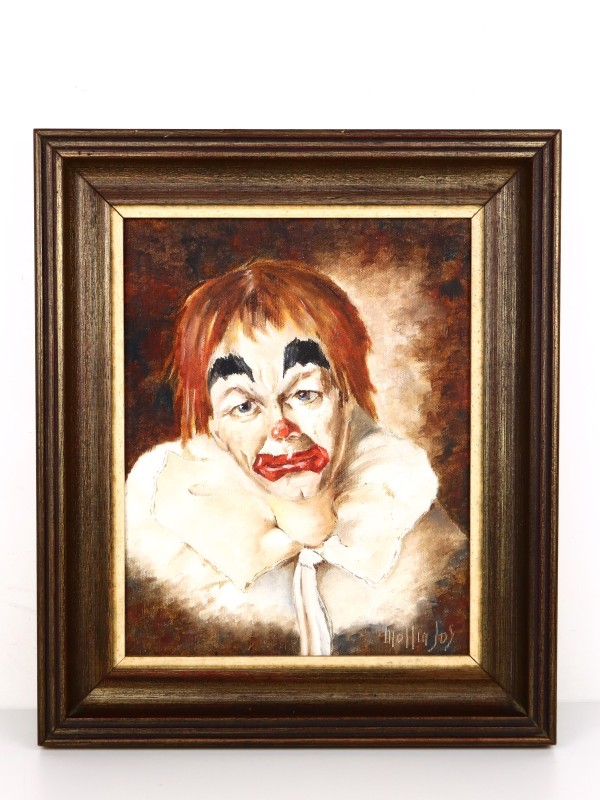 Portret van een Clown op doek