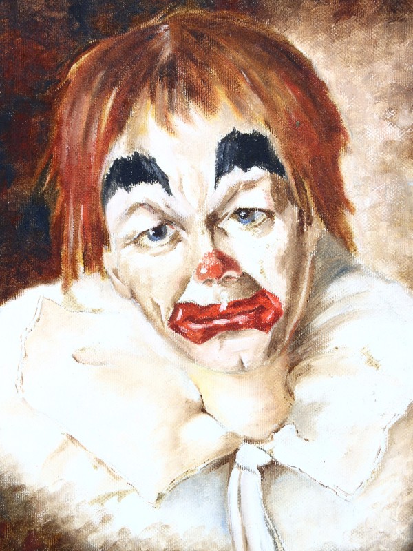 Portret van een Clown op doek