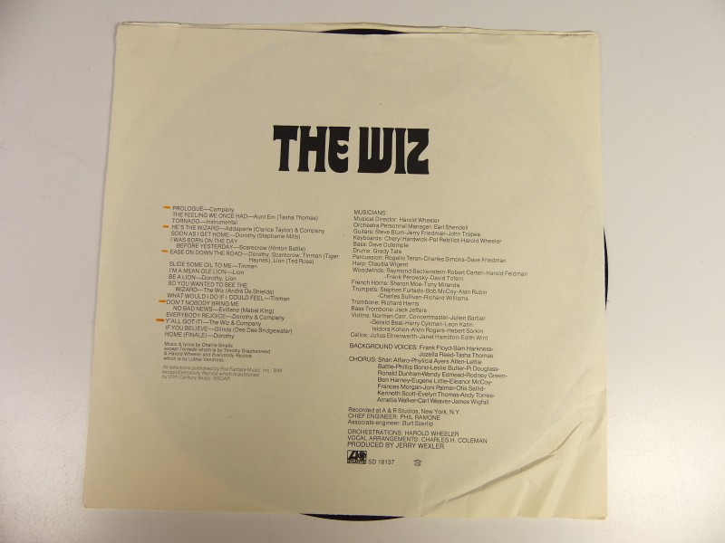 LP - Charlie Smalls - Original Cast* – The Wiz (The Super Soul Musical 'Wonderful Wizard Of Oz')