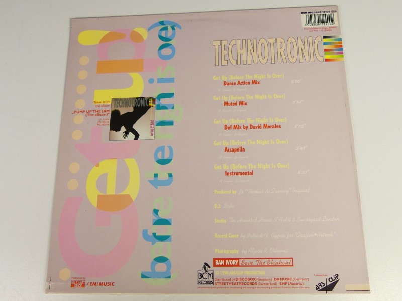 12'' - Technotronic – Get Up! (Before The Night Is Over)