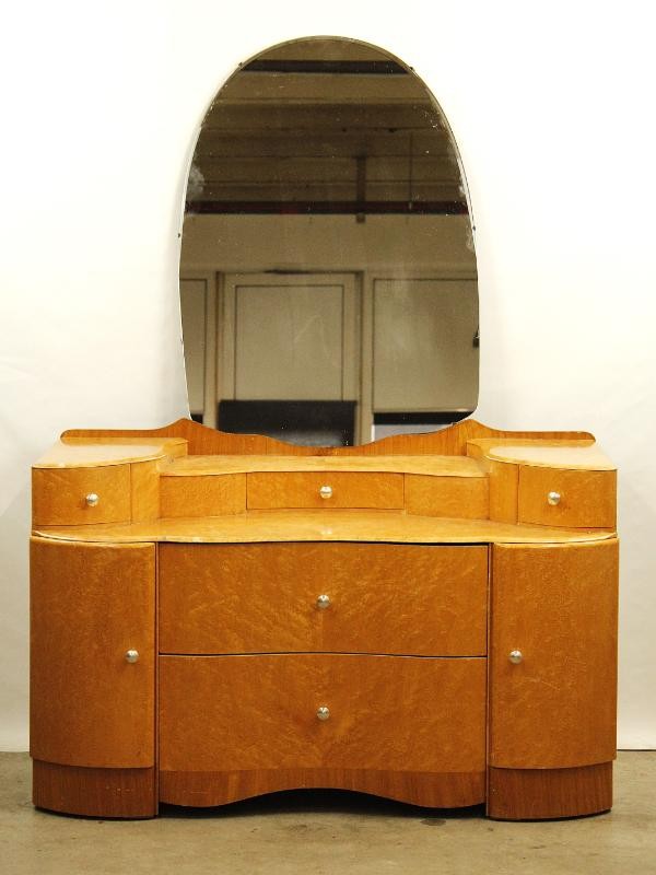 Antieke kaptafel/dressoir met originele spiegel - art deco - jaren '20-'30