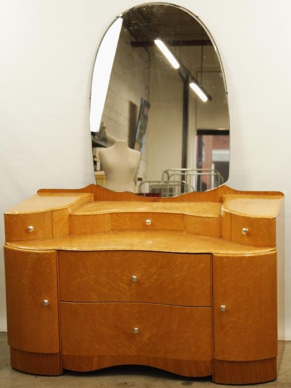 Antieke kaptafel/dressoir met originele spiegel - art deco - jaren '20-'30