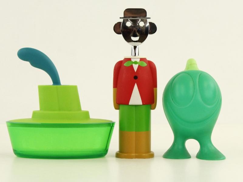 Set van 3 grappig en kleurrijke Alessi items