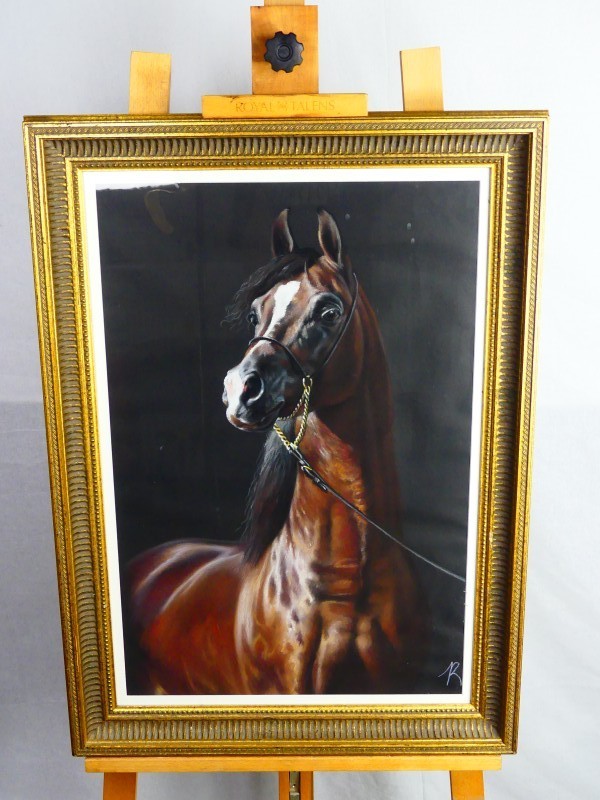 Een Gouache schilderij - Paard