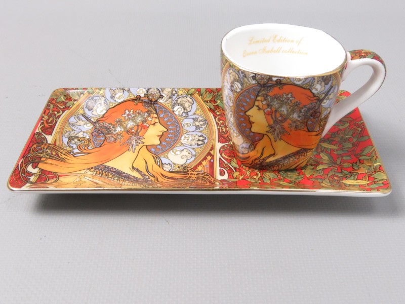 Espresso tas met bord - Alfons Mucha