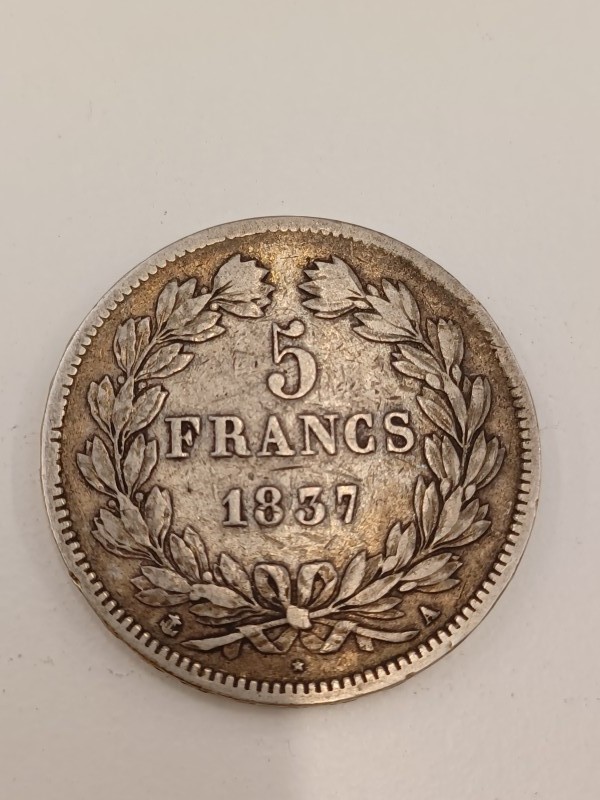 Muntstuk van 5 Franse Francs - 1837