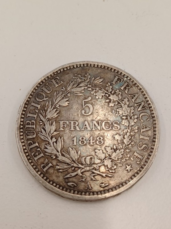 Muntstuk van 5 Franse Francs - 1848