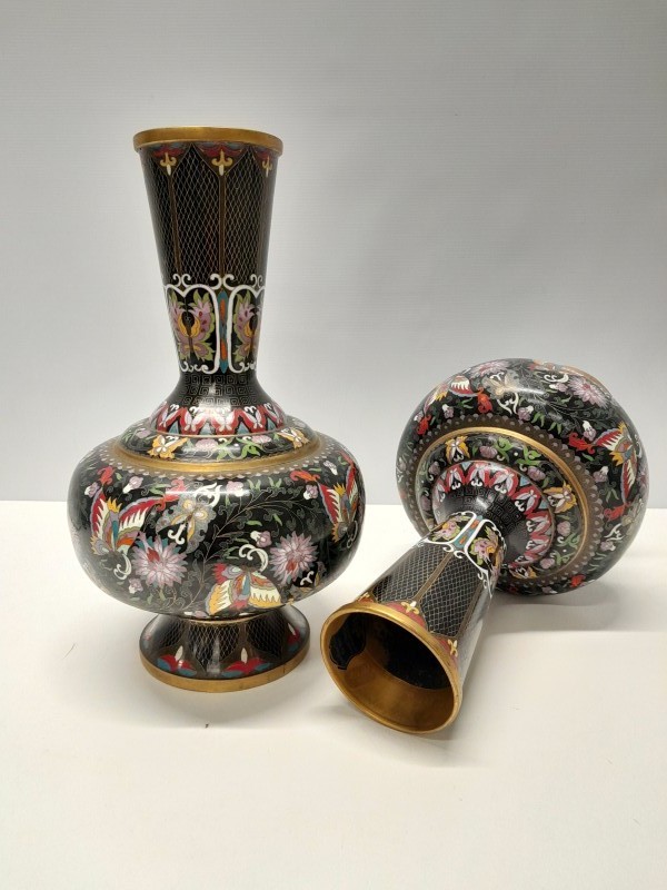 2 Grote cloisonné vazen