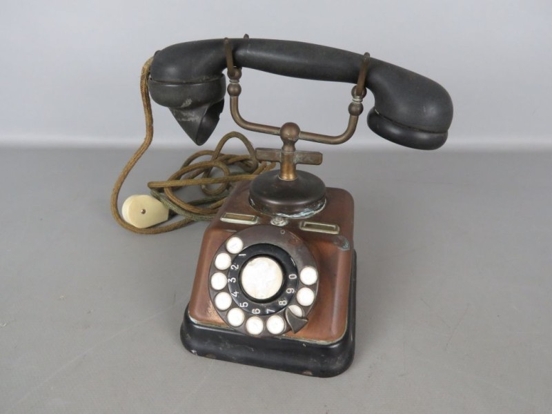 Vintage metalen Deense telefoon (niet getest)