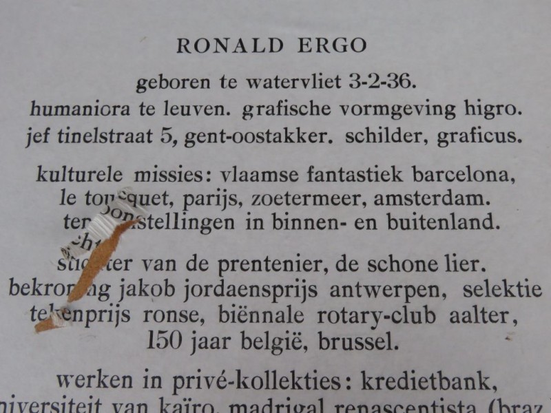 Ets tekening "Eonald Ergo"