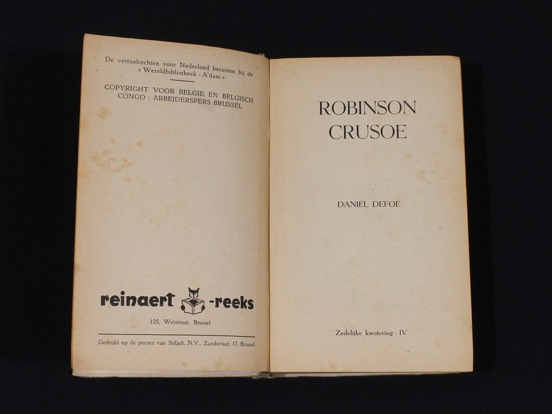 Vintage boek 'Robinson Crusoë' - Daniel Defoe