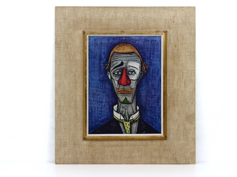 Lithografie schilderij "Clown Head" van Bernard Buffet - 1955