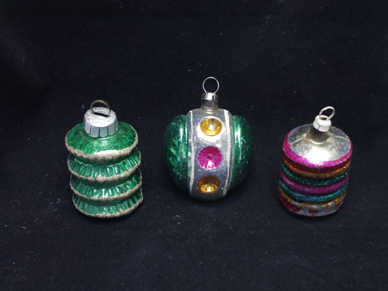 Vintage kerstballen- Divers 3 stuks (Art. 1238)