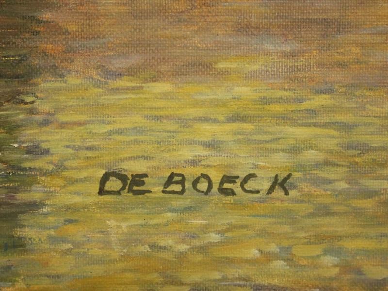 Mooi werk van De Boeck - acryl op paneel - Rustige waterweg - 1999