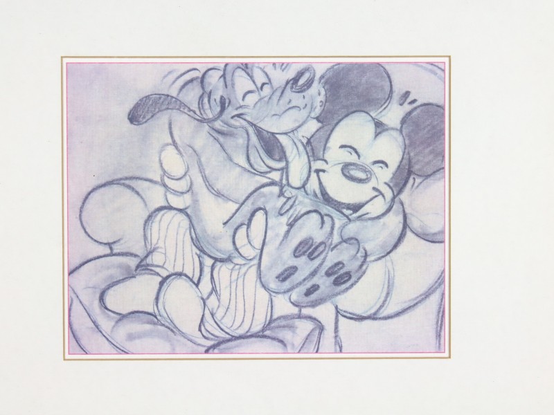 Lithografie Mickey & Pluto "Pluto's Dream House"