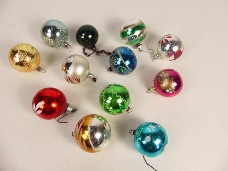 Vintage Kerstdecoratie - glazen kerstballen - 39 stuks