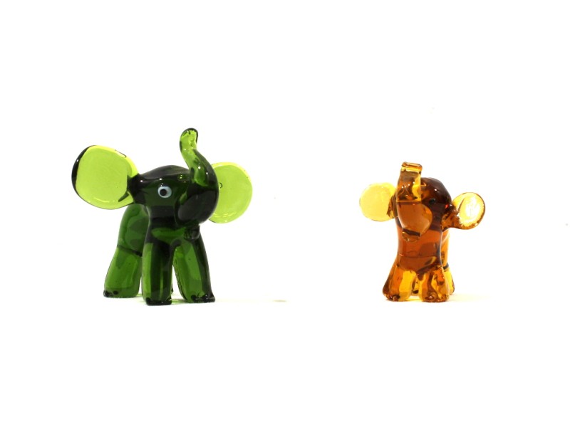 Set decoratieve glazen olifanten