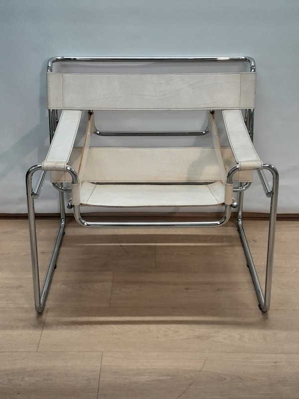 Vintage B3 / Wassily-stoel in leder - Marcel Breuer (replica)