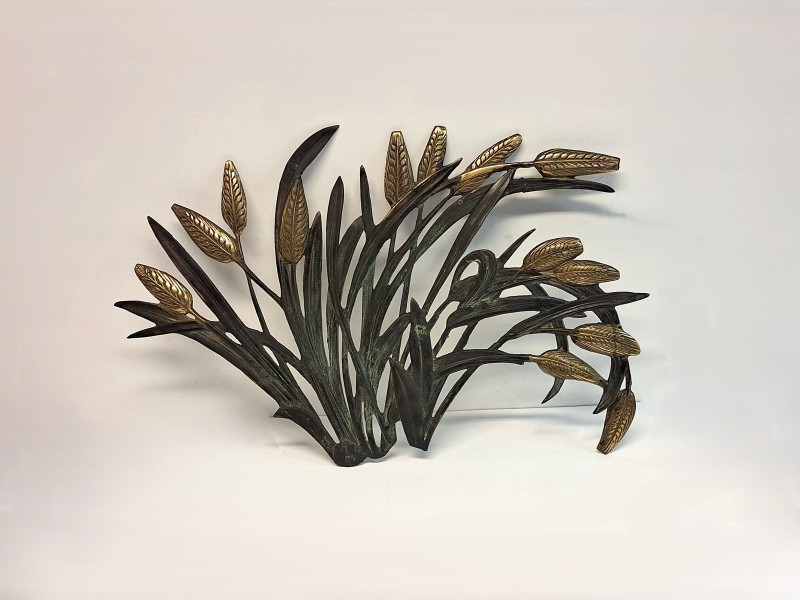 Messing wandsculptuur 'tarweplant'