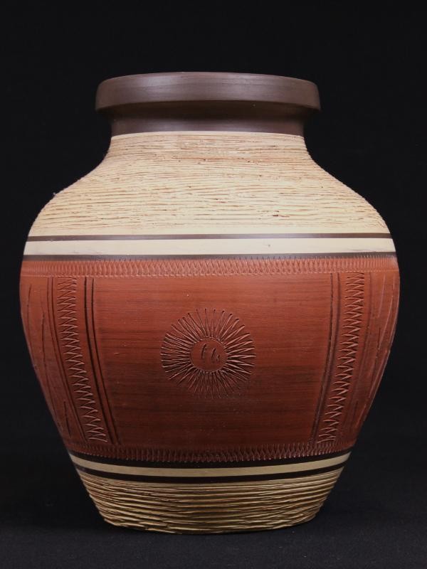 Vintage Duitse Sgraffito vaas
