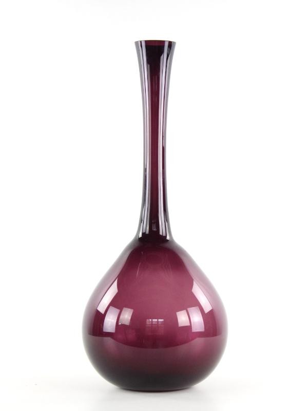 Knappe deep purple bulb vase - glazen bolvaas - 80 cm hoog