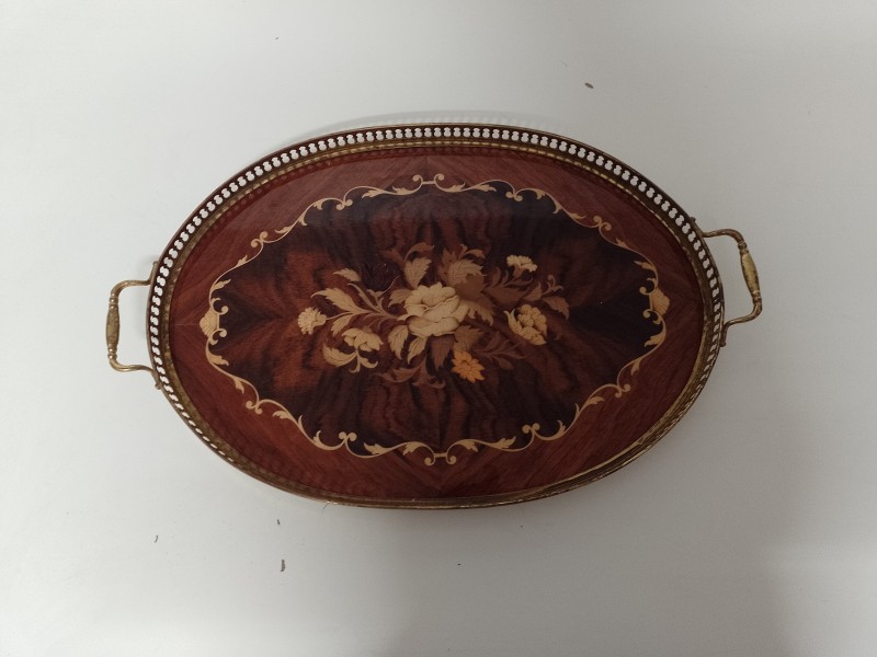 Houten inlegwerk dienblad