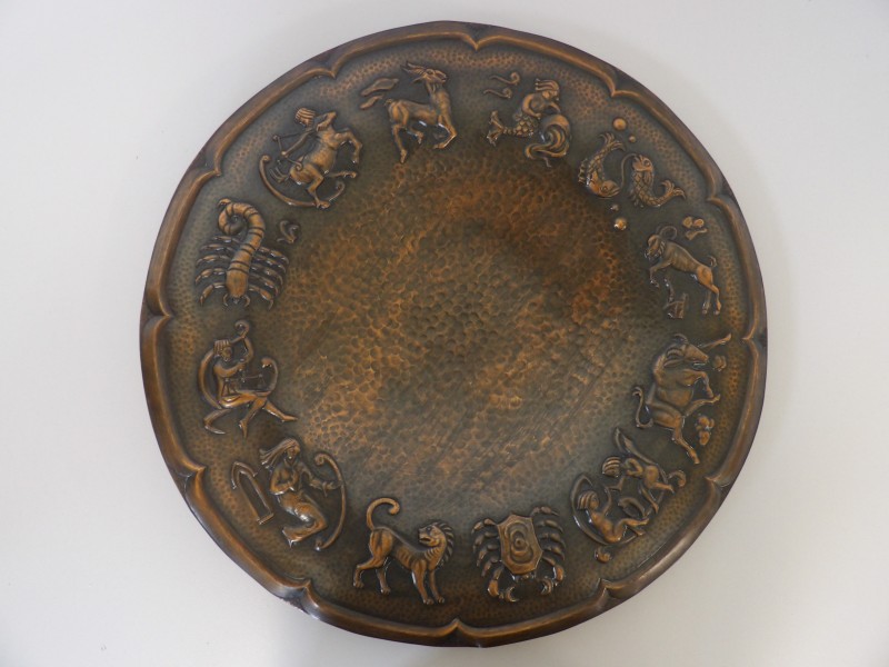 Koperen schaal dierenriem