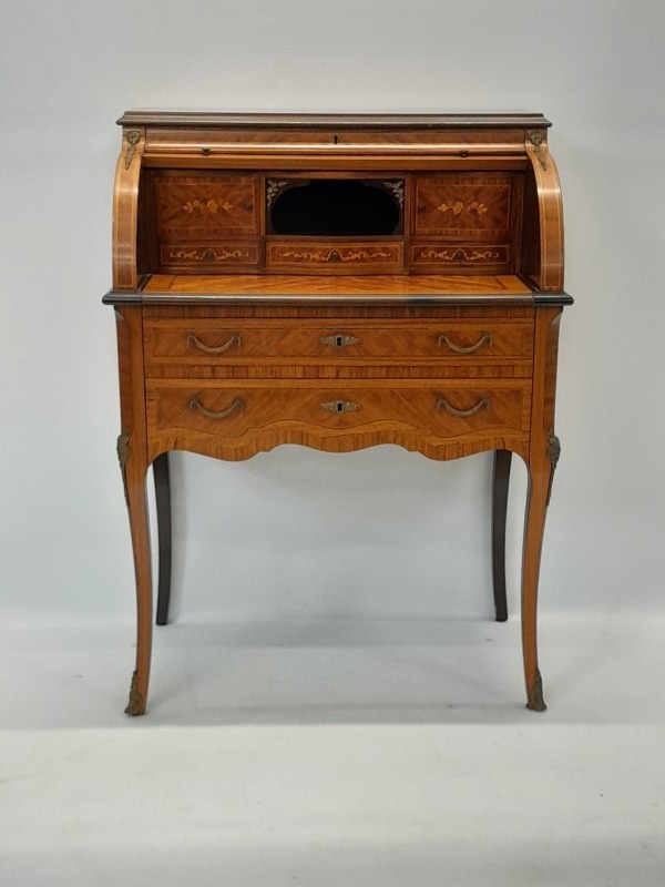 Elegante antieke secretaire met rolluik – Franse stijl