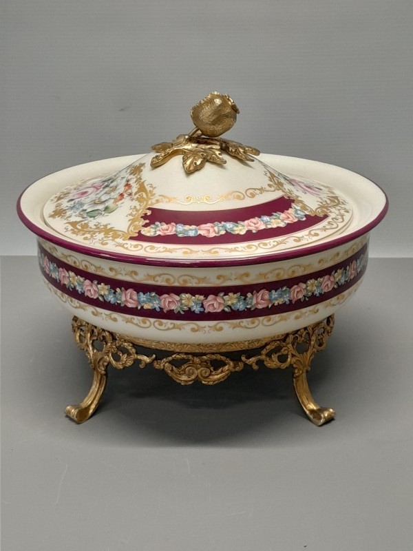 Elegante porseleinen kom met bloemenmotief - ACF - Décor de Paris