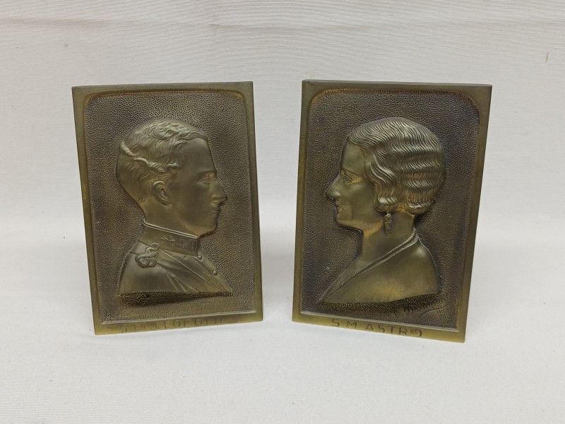 Vintage plaquettes Leopold III & Astrid