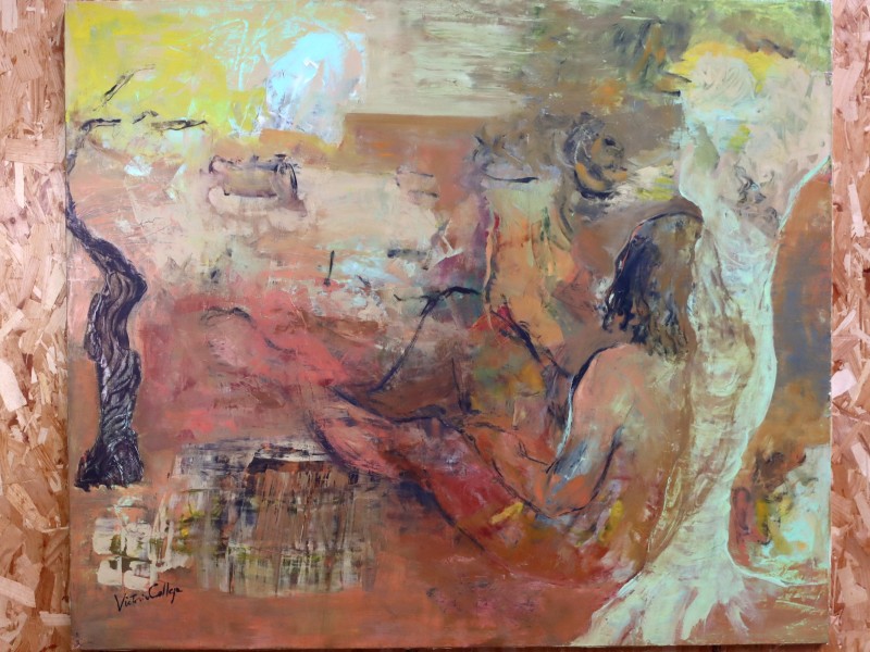 Groot schilderij op paneel - Victoria Calleja