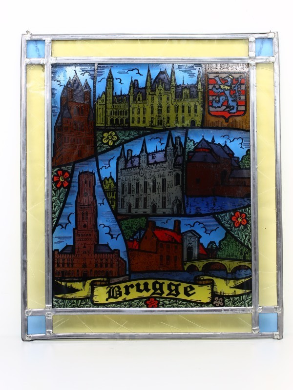 Glas-in-Loodstijl – Bedrukt Glaskunstwerk 'Brugge'