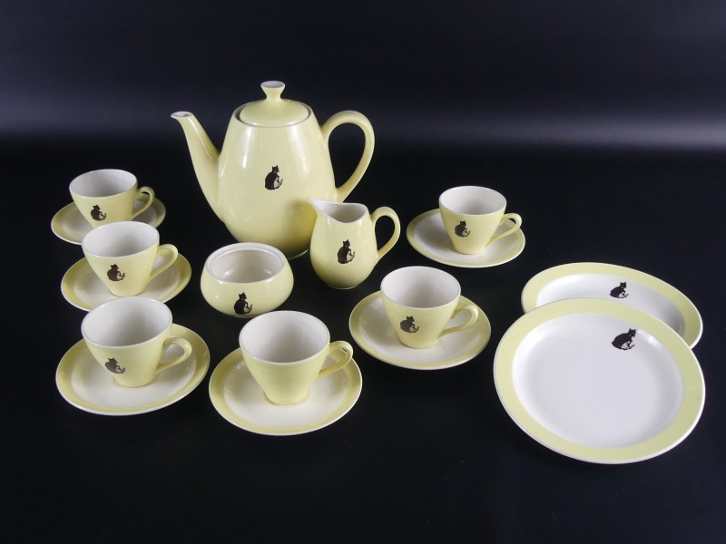 Zwarte kat koffieservies onderdelen
