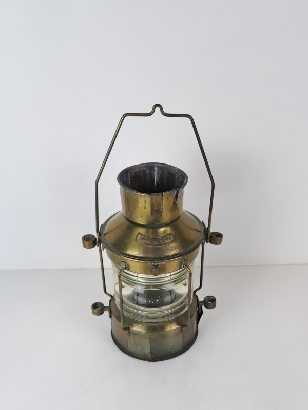Vintage messing scheepslamp ‘Ankerlicht’ – Vetus Gift, Schiedam.