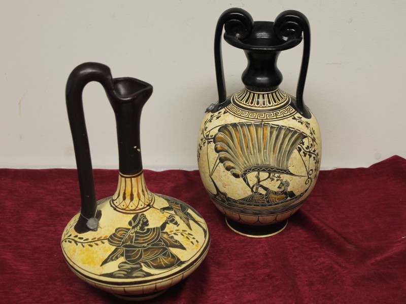 Set van 2 vazen in Oud Griekse stijl (Art. 2929)