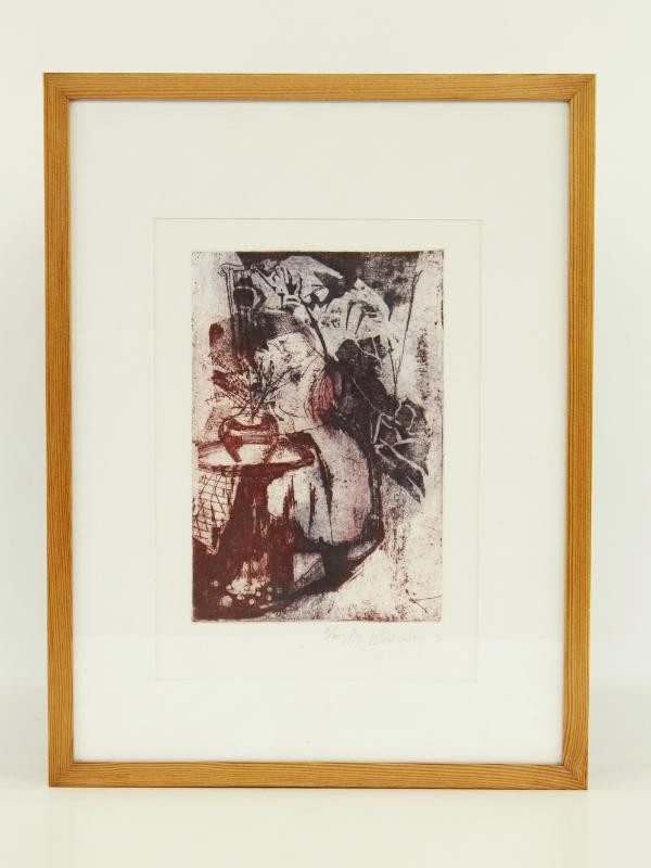 Semi-abstracte ets - gesigneerd 'M. Klingenberg'