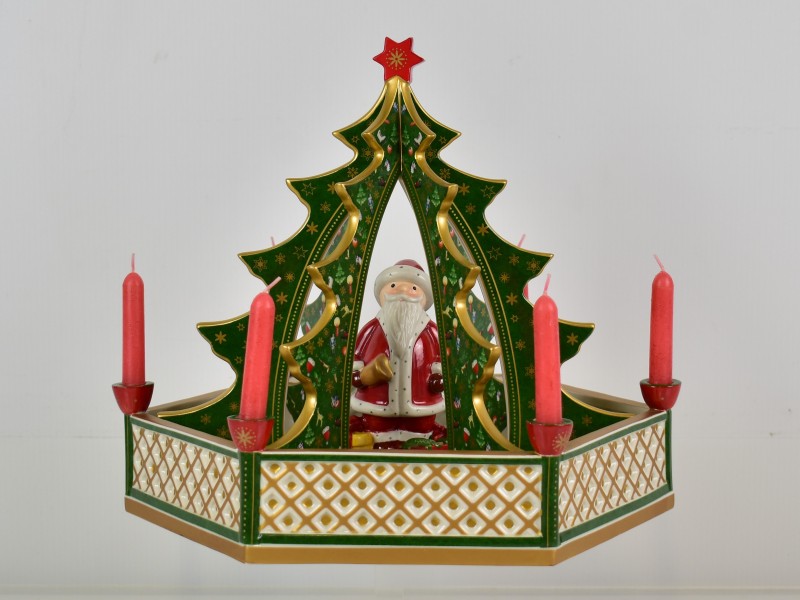 Villeroy & Boch kerstkandelaar in porselein, model Santa & Tree.