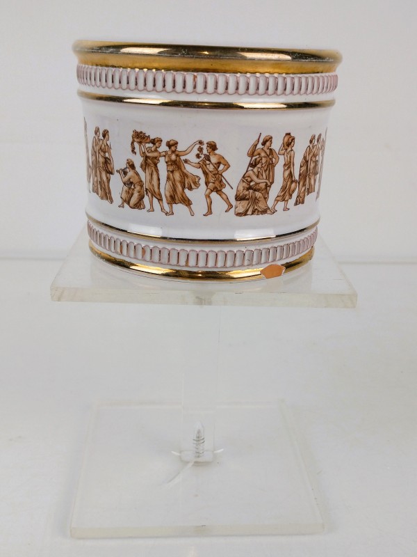 Italiaanse porseleinen asbak met klassieke scène, handgemaakt – Florence, Italië.