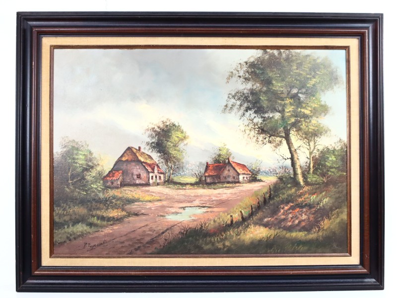 Groot schilderij olieverf op doek - P. Reynaerts