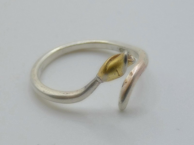 925 Wikkelring met bloemknop