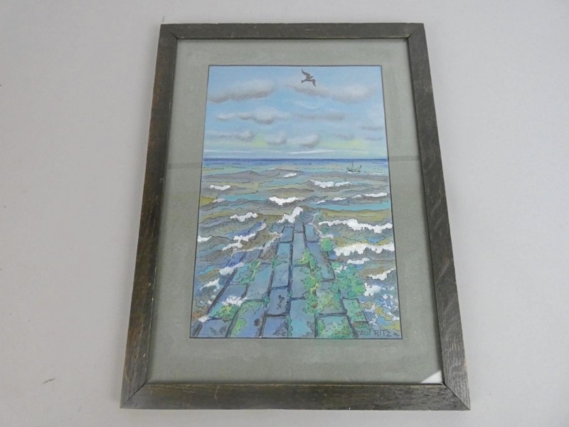 Ingelijst zeegezicht - Le Brise-Lame A. Fritz 1974