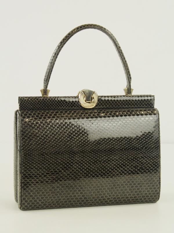 Vintage slangenlederen handtas - jaren '50-'60