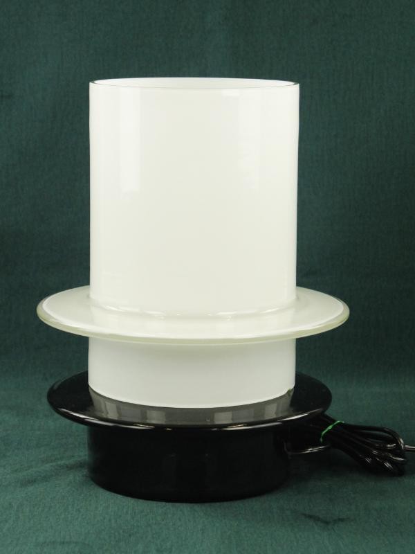 Moderne glazen designlamp wit & zwart glas (2-delig)