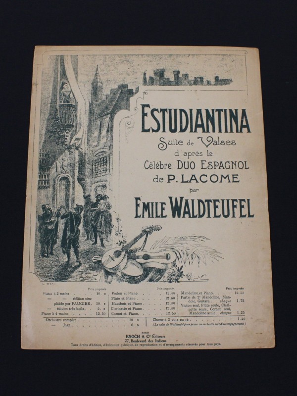 Vintage Pianopartituur 'Estudiantina: Suite de Valses d’après le Célèbre Duo Espagnol de P. Lacome' – Émile Waldteufel