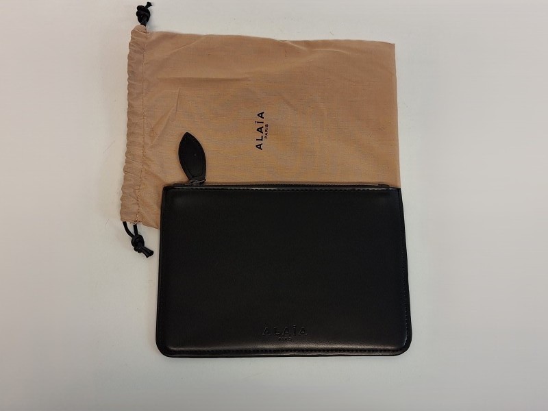 Zwarte Leren Clutch “Alaïa”